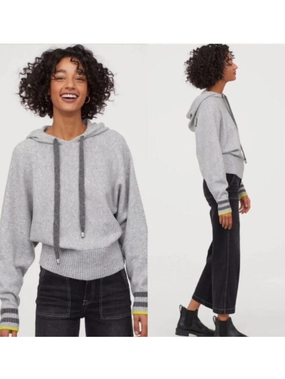 Pringle‎ of Scotland oversized M grey hooded sweater FF